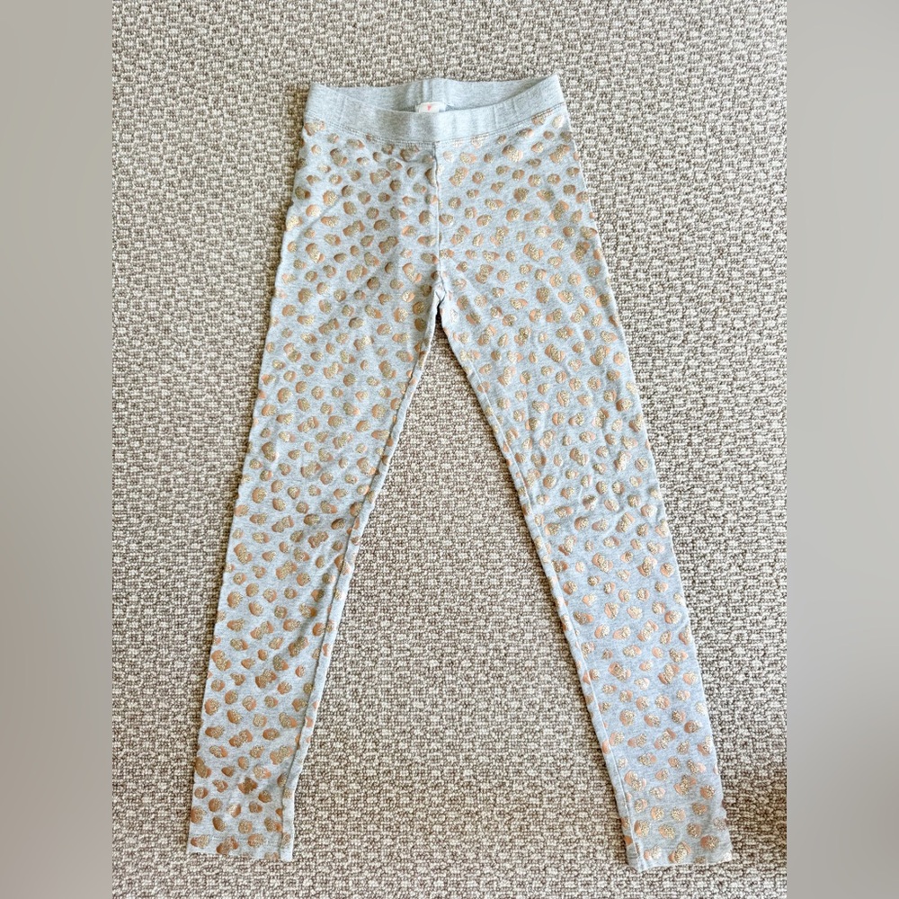 Crewcuts Gray and Gold Cheetah Print Leggings